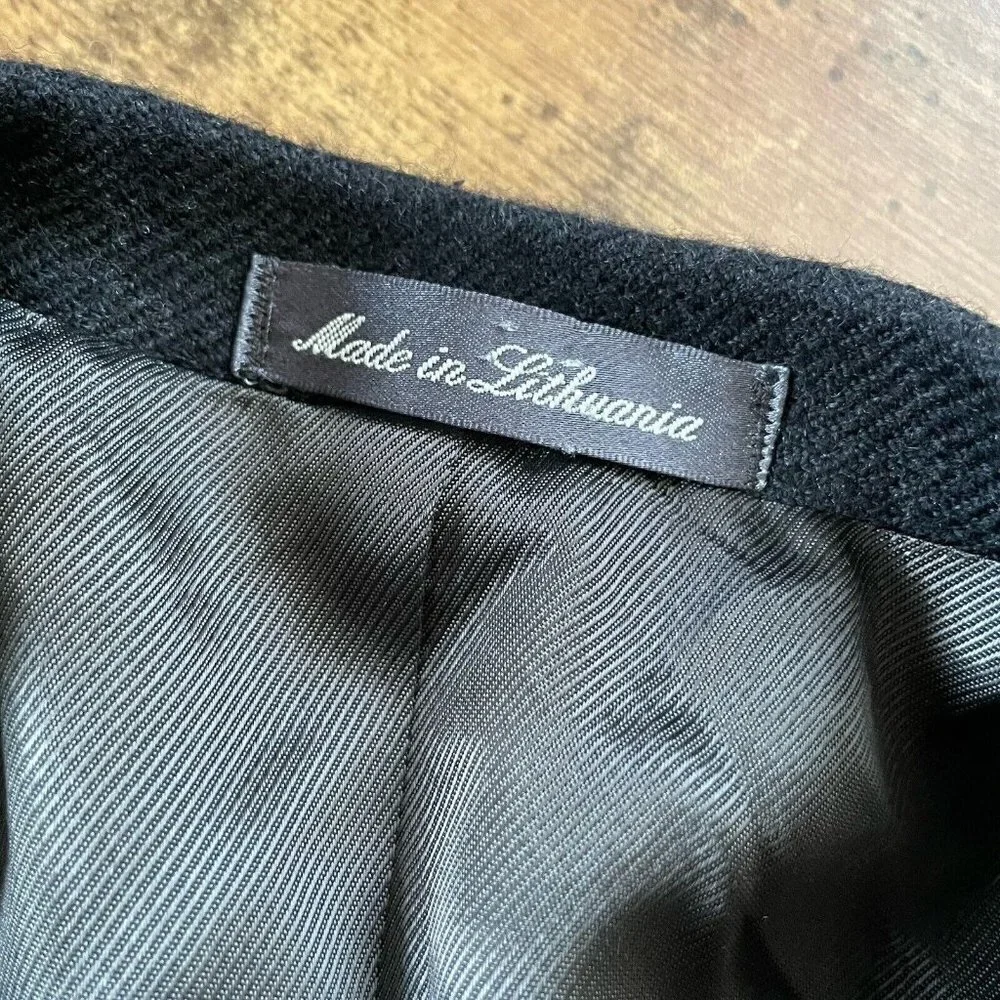 Oscar de la Renta Mens Blazer 43R Charcoal Gray Wool Flannel Two Button Jacket